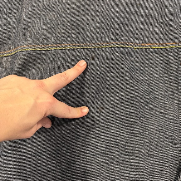Y2k Vtg Mojeans Denim Jacket Mens 2XL Blue Military Streetwear Maurice Malone - Picture 12 of 12